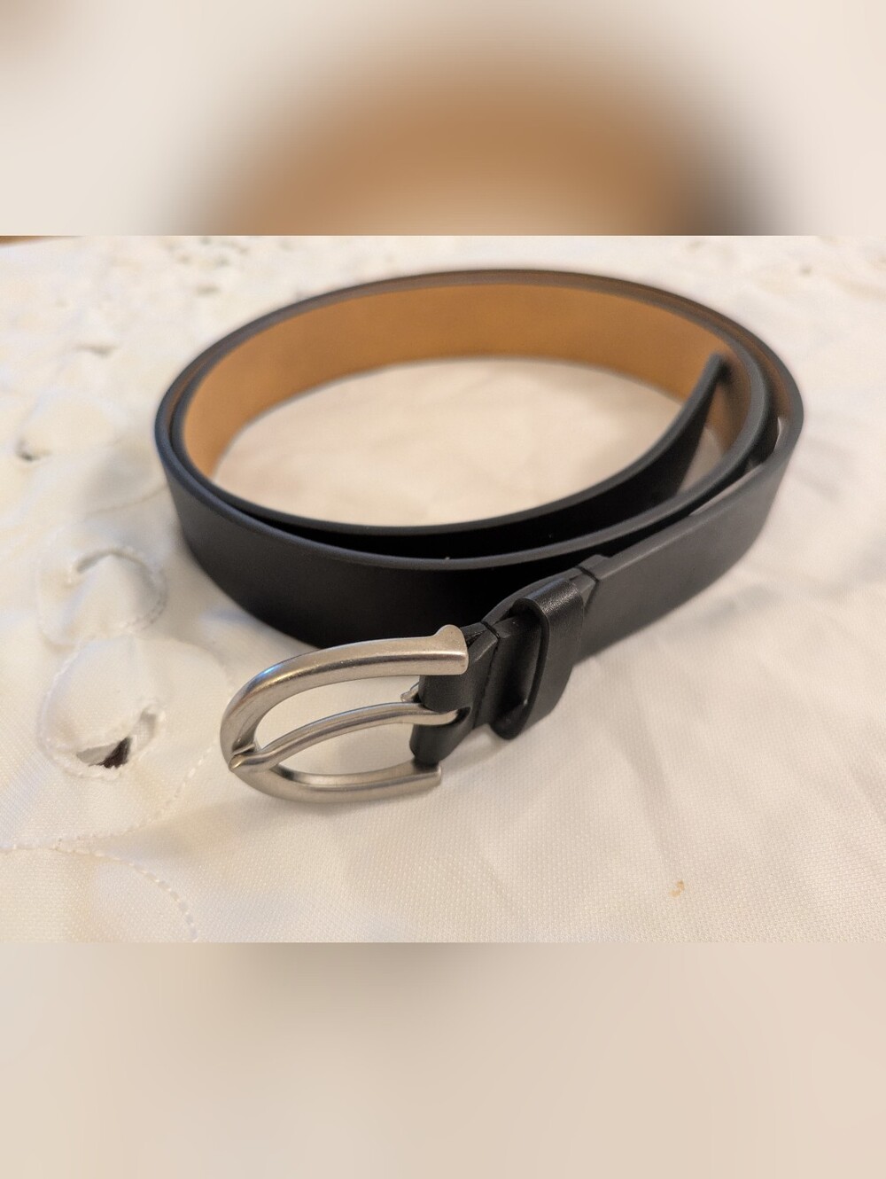 Chaps - Women's Black Synthetic Leather Dress Belt - Size 16W - New With Tags